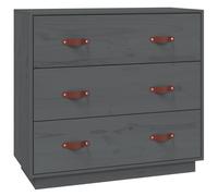 Vidaxl Buffet Gris 80x40x75 Cm Bois Massif De Pin Marron