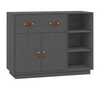 Vidaxl Buffet Gris 98,5x40x75 Cm Bois Massif De Pin Multicolore