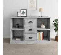 Buffet, Armoire Latérale, Placard de Rangemen, Organisateur de Salon Salle de Séjour Intérieur, Moderne, Gris Béton Bois d'Ingénierie