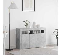 vidaXL Buffet Moderne 116 x 30 x 75 cm Gris béton LED 8 compartiments Bois reconstitué