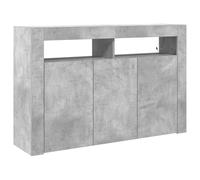 vidaXL Buffet Moderne 116 x 30 x 75 cm Gris béton LED 8 compartiments Bois reconstitué