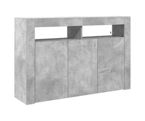 vidaXL Buffet Gris béton 116 x 30 x 75 cm Bois d'ingénierie, Buffet rectangulaire Moderne pour Salon, Design Minimaliste, Meuble organisé, Rangement Pratique