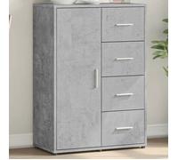 vidaXL Buffet gris béton 60x31x84 cm bois d'ingénierie, armoire de rangement, meuble d'entrée, meuble d'appoint, meuble de 840509