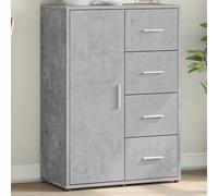 vidaXL Buffet gris béton 60x31x84 cm bois d'ingénierie, armoire de rangement, meuble d'entrée, meuble d'appoint, meuble de 840509