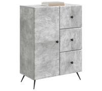 vidaXL Buffet Gris béton 66 x 34,5 x 90 cm Bois d'ingénierie, Salon, Vaisselier Moderne, Rangement spacieux, Salle à Manger, Organisation intérieure, Polyvalent, Mobilier de Maison