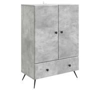 vidaXL Buffet Gris béton 66 x 34,5 x 95 cm Bois d'ingénierie, Buffet Rectangle élégant, vaisselier spacieux, ajout Pratique au Salon, Mise à Niveau du mobilier Minimaliste.