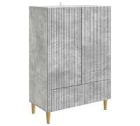 vidaXL Buffet Gris béton 66 x 34,5 x 95 cm Bois d'ingénierie, Rangement Moderne de Salon, unité de vaisselier Pratique, Meuble Buffet élégant, rectangulaire, Solutions de Rangement spacieux
