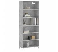 Vidaxl Buffet Gris Béton 69,5x32,5x180 Cm Bois D'ingénierie Gris