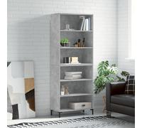 Vidaxl Buffet Gris Béton 69,5x32,5x180 Cm Bois D'ingénierie Gris