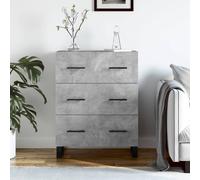 Vidaxl Buffet Gris Béton 69,5x34x90 Cm Bois D'ingénierie Gris