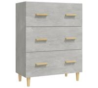 Vidaxl Buffet Gris Béton 70x34x90 Cm Bois D'ingénierie Marron