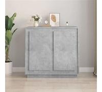 Vidaxl Buffet Gris Béton 80x34x75 Cm Bois D'ingénierie Marron
