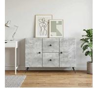 vidaXL Buffet Gris béton 89 x 34,5 x 60 cm Bois d'ingénierie