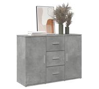 vidaXL Buffet gris béton 90,5x29,5x65 cm bois d'ingénierie, armoire de rangement, armoire de rangement de cuisine, armoire 849877