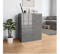 vidaXL Buffet Gris brillant 60x35x80 cm Aggloméré