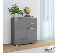 vidaXL Buffet Gris brillant 71x35x80 cm Bois d'ingénierie 283717