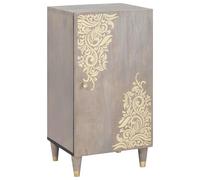 Vidaxl Buffet Gris Et Or 40 X 33.5 X 75 Cm Bois De Manguier Massif