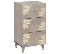 Vidaxl Buffet Gris Et Or 40 X 33.5 X 75 Cm Bois De Manguier Massif