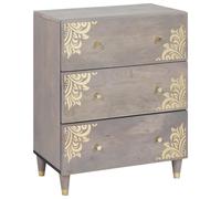 Vidaxl Buffet Gris Et Or 60 X 33.5 X 75 Cm Bois De Manguier Massif