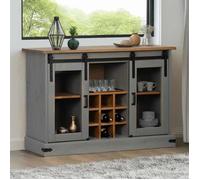 Buffet HALDEN 2 portes coulissantes gris 112x40x80 cm
