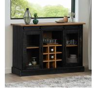 Buffet HALDEN 2 portes coulissantes noir 112x40x80 cm