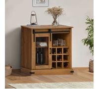vidaXL Buffet HALDEN avec porte coulissante 80x40x80 cm bois massif, armoire de rangement, armoire de rangement de cuisine, 4018421