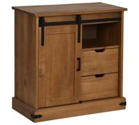 vidaXL Buffet Halden avec Porte coulissante 80x40x80 cm Bois Massif, Armoire de Rangement, Armoire de Rangement de Cuisine, Armoire de Rangement de Salon