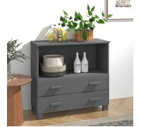 Buffet HAMAR Gris foncé 85x35x80 cm Bois massif de pin Gris G