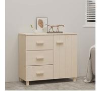 Buffet Marron Miel 90x40x80 cm Bois de Pin Solide Armoire de Rangement vidaXL
