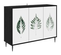 vidaXL Buffet HANAU Chêne Noir 102 x 33 x 76 cm Bois d'ingénierie, Meuble de Rangement pour Salon, Buffet rectangulaire, mobilier Moderne, Solution spacieuse pour la Maison