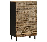 vidaXL Buffet Haut 60x33,5x110 cm Bois de manguier Brut Massif, Buffet, Meuble latéral, Meuble de Rangement, Armoire, Buffet latéral, Meuble Haut
