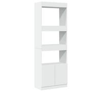 vidaXL Buffet Haut 63x33x180 cm Blanc Bois d'ingénierie, Armoire à Livres, Armoire à Livres Moderne, étagère à Livres, étagère et Armoire à Livres
