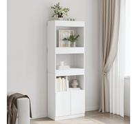Buffet haut blanc 92x33x180 cm bois d'ingénierie armoire à livres vidaXL