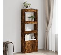 Vidaxl Buffet Haut 63x33x180 Cm Chêne Fumé Bois D'ingénierie Marron