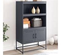 vidaXL Buffet haut en acier anthracite 68,5x38,5x123,5 cm