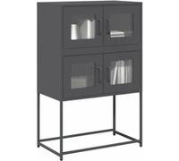Buffet haut anthracite 68x39x107 cm acier 853346