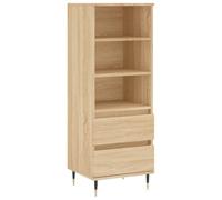 vidaXL Buffet Haut, Armoire avec 3 Compartiments et 2 Tiroirs, Meuble de Rangement avec Pieds Salle de Séjour, Industriel, Chêne Sonoma Bois d'Ingénierie