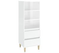 Vidaxl Buffet Haut Blanc Brillant 40x36x110 Cm Bois D'ingénierie Blanc