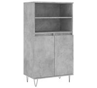 vidaXL Buffet Haut, Armoire avec 6 Compartiments et Portes, Meuble de Rangement avec Pieds Salle de Séjour, Industriel, Maison Gris Béton Bois d'Ingénierie