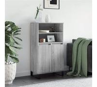 vidaXL Buffet haut Armoire, 6 compartiments, portes et pieds, Sonoma gris bois d'ingénierie