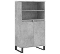 vidaXL Buffet Haut, Armoire avec 6 Compartiments et Portes, Meuble de Rangement avec Pieds Salle de Séjour, Industriel, Maison Gris Béton Bois d'Ingénierie