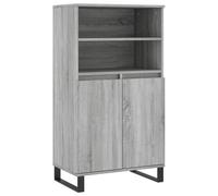 vidaXL Buffet Haut, Armoire avec 6 Compartiments et Portes, Meuble de Rangement avec Pieds Salle de Séjour, Industriel, Maison Sonoma Gris Bois d'Ingénierie