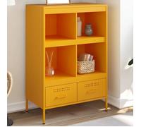 vidaXL Buffet Haut, Armoire avec Pieds et Compartiments, Meuble de Rangement, Organisateur de Salle de Séjour, Jaune 843105