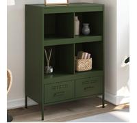 vidaXL Buffet Haut, Armoire avec Pieds et Compartiments, Meuble de Rangement, Organisateur de Salle de Séjour, Vert Olive 843106