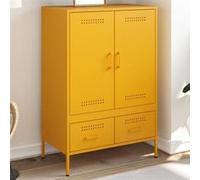 Vidaxl Buffet Haut Jaune Moutarde 68x39x101,5 Cm Acier Multicolore