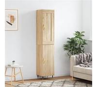 vidaXL Buffet Haut, Armoire avec Portes et Pieds, Meuble de Rangement, Organisateur de Salon Salle de Séjour, Moderne, Chêne Sonoma Bois d'Ingénierie chêne