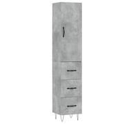 Buffet Haut, Armoire avec Portes et Pieds, Meuble de Rangement, Organisateur de Salon Salle de Séjour, Moderne, Gris Béton Bois d'Ingénierie