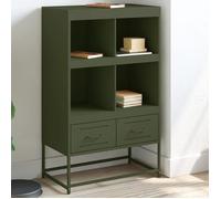 vidaXL Buffet Haut, Armoire avec Tiroirs et Compartiments, Meuble de Rangement, Organisateur de Salle de Séjour, Vert Olive 846606