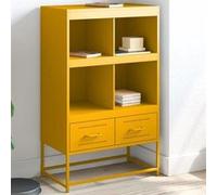 Vidaxl Buffet Haut Jaune Moutarde 68x39x111,5 Cm Acier Multicolore