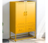 vidaXL Buffet Haut, Armoire avec Tiroirs, Placard avec Porte, Meuble de Rangement, Organisateur de Salon, Jaune Moutarde 846611